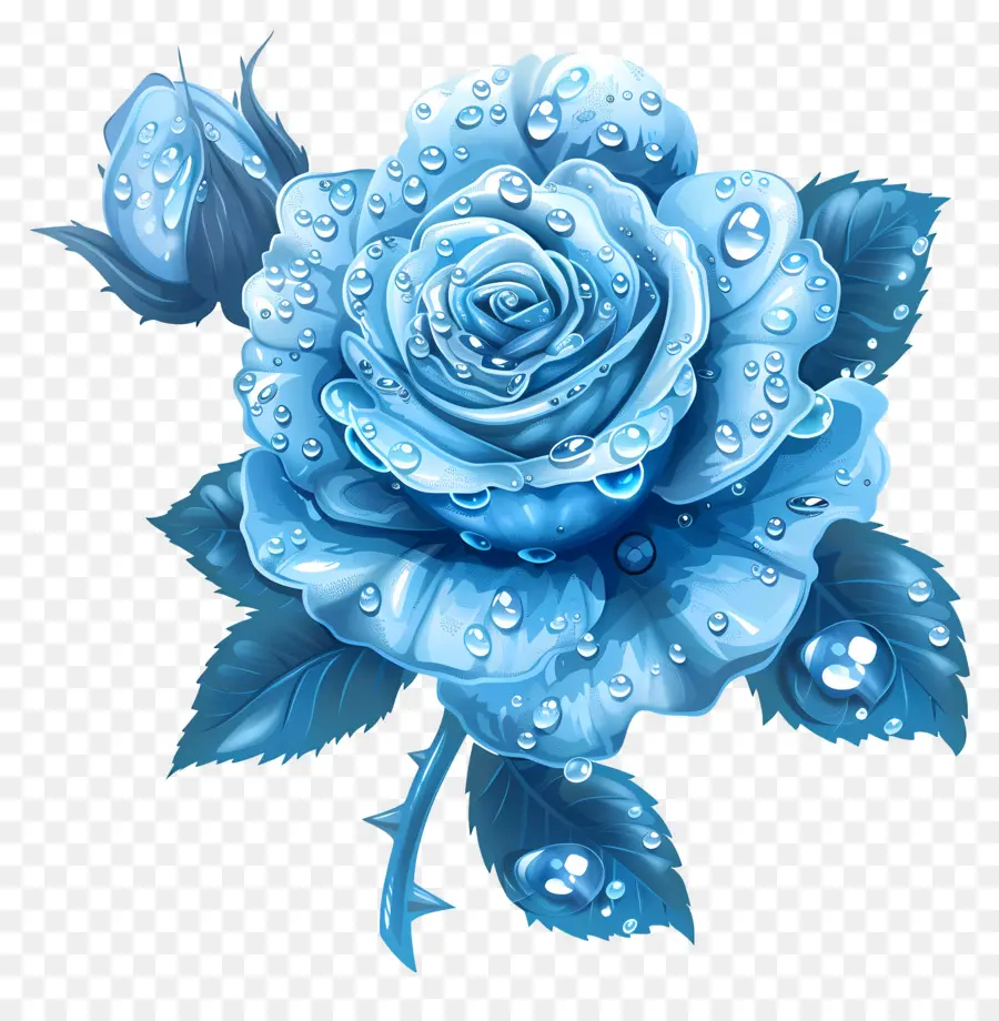 Rosa Azul，Las Gotas De Agua PNG