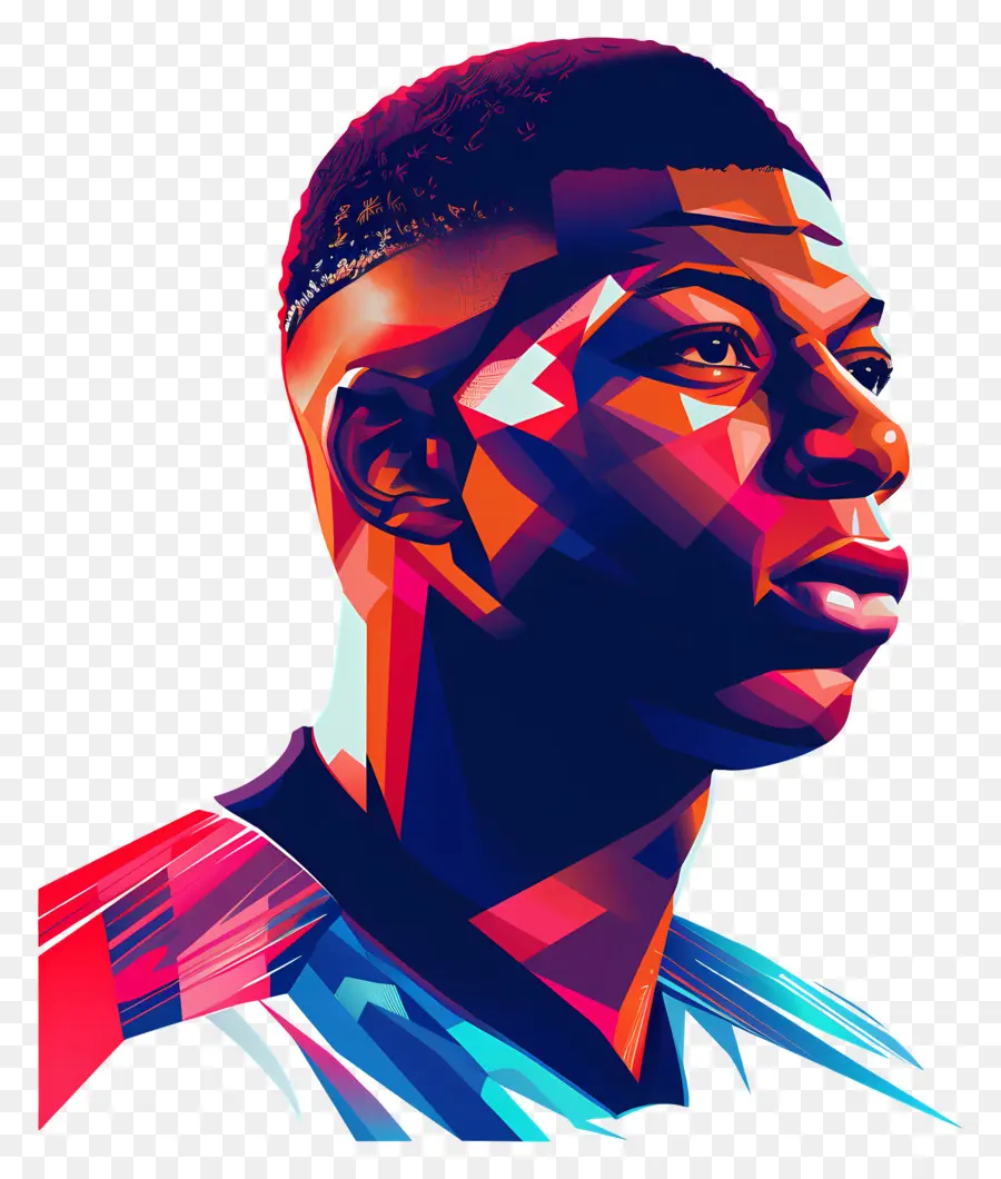 Kylian Mbappé，Render 3d PNG