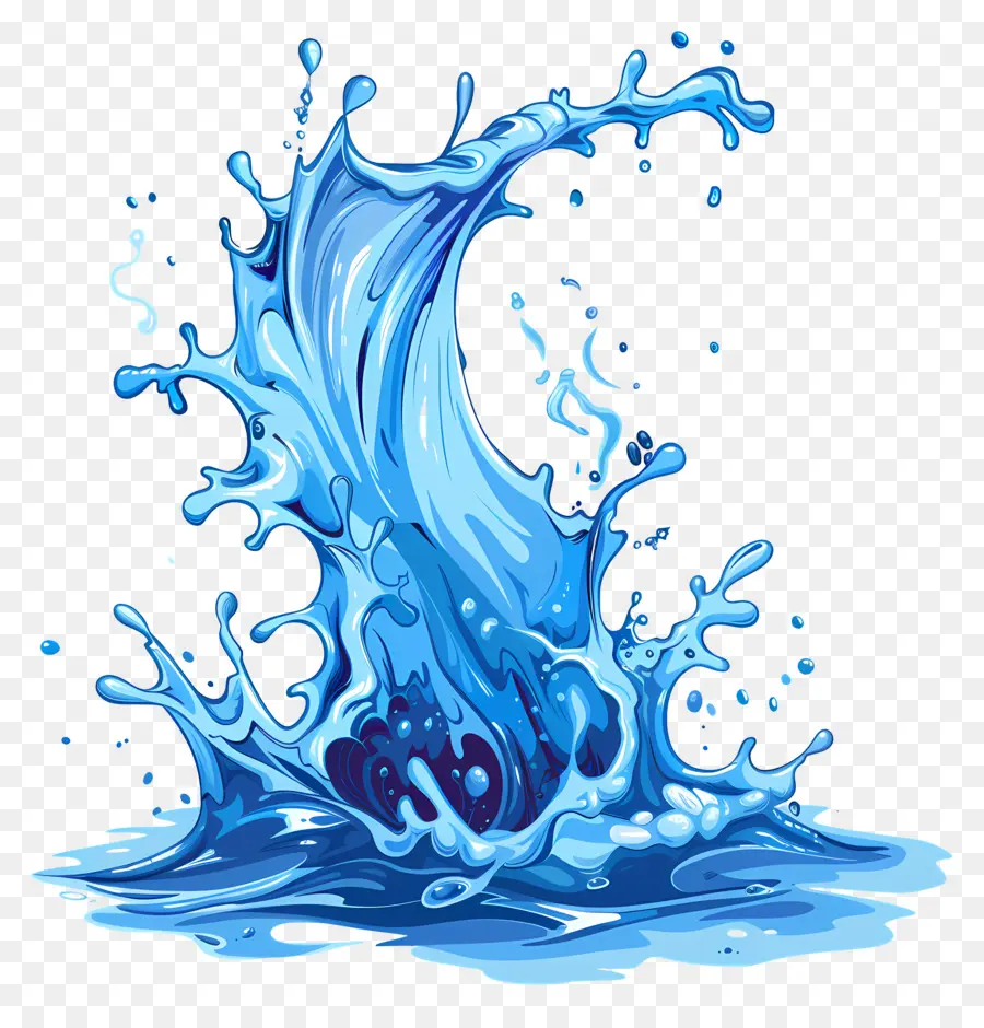 Salpicaduras De Agua，Blue Wave PNG