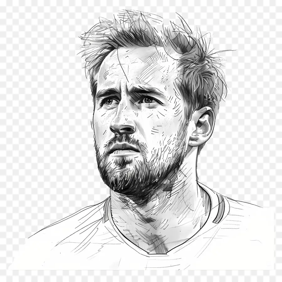 Harry Kane，Dibujo En Blanco Y Negro PNG