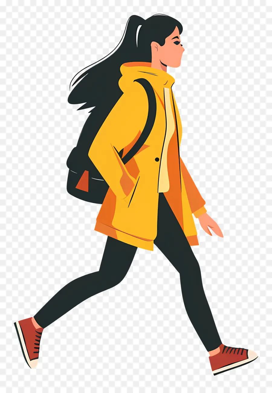 Mujer Joven，Caminar PNG