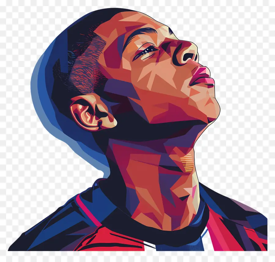 Kylian Mbappé，Pintura Digital PNG