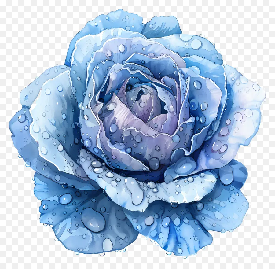 Rosa Azul，Las Gotas De Agua PNG