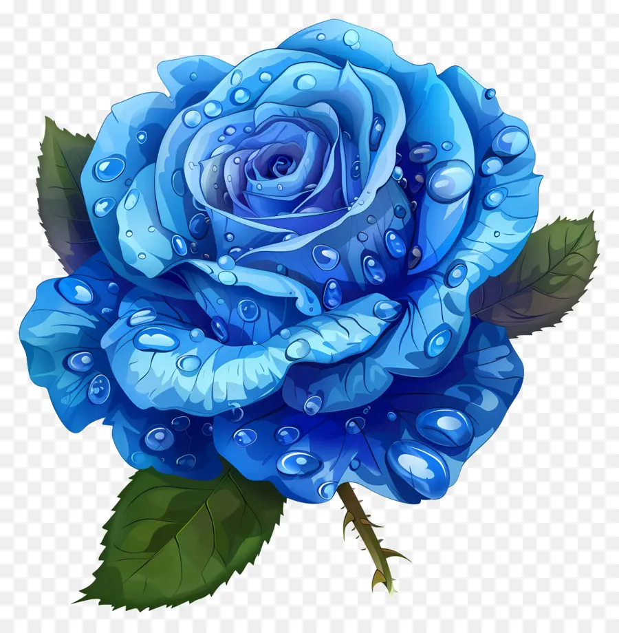 Rosa Azul，Las Gotas De Agua PNG