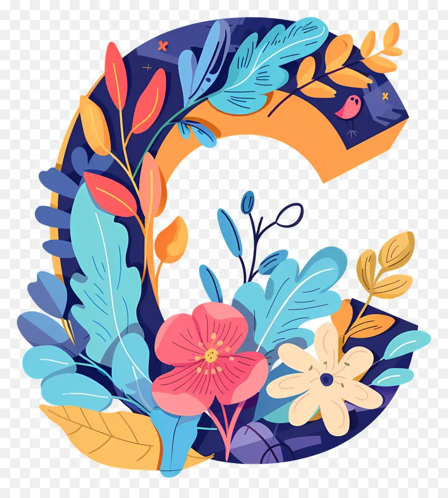 Carta C，Carta De Flores C PNG