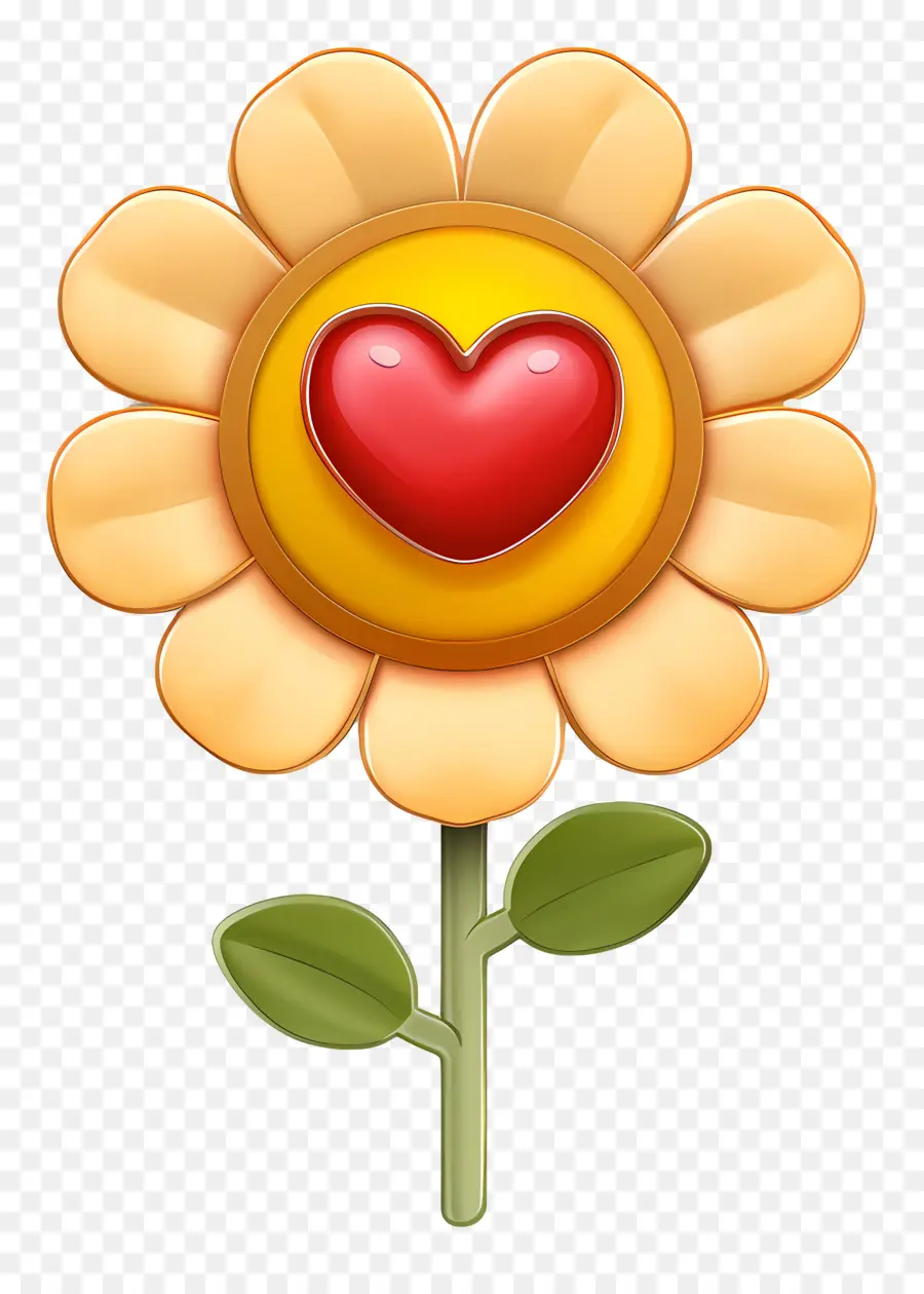 Flor，Flor Con Corazon PNG