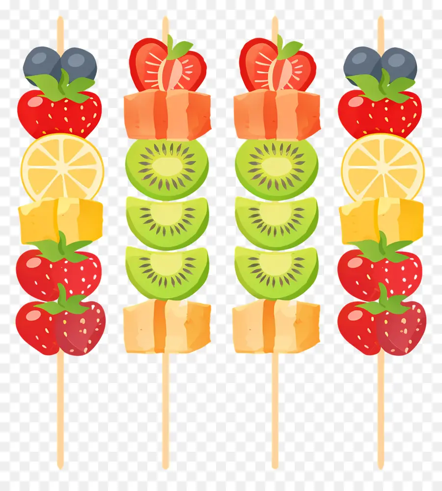 Brochetas De Frutas，Rodajas De Kiwi PNG