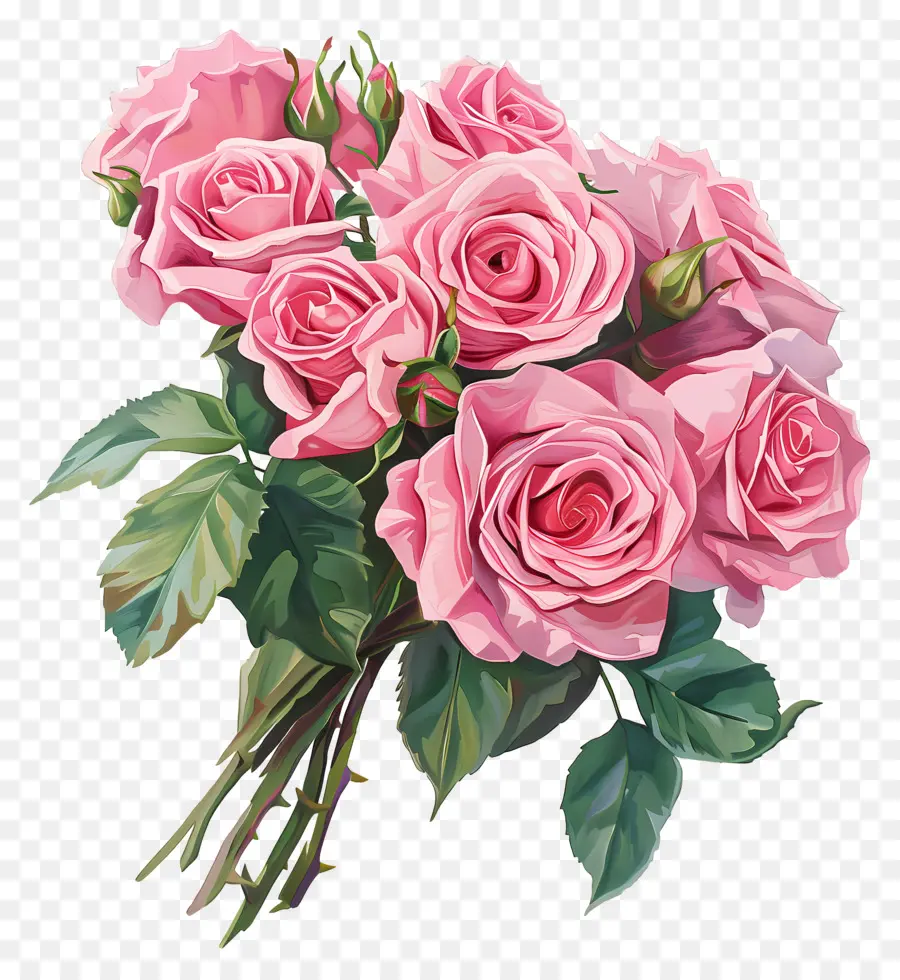 Rose Bouquet，Rosas De Color Rosa PNG