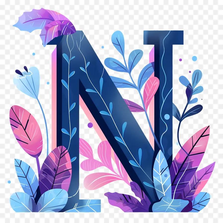 Carta N，Arreglo Floral PNG