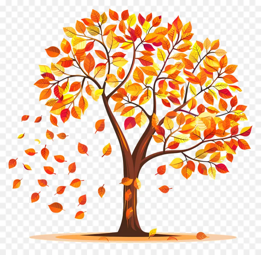 árbol De Otoño，La Caída De Las Hojas PNG