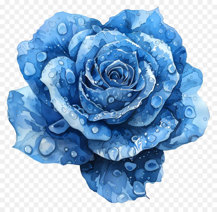 Rosa Azul，Las Gotas De Agua PNG