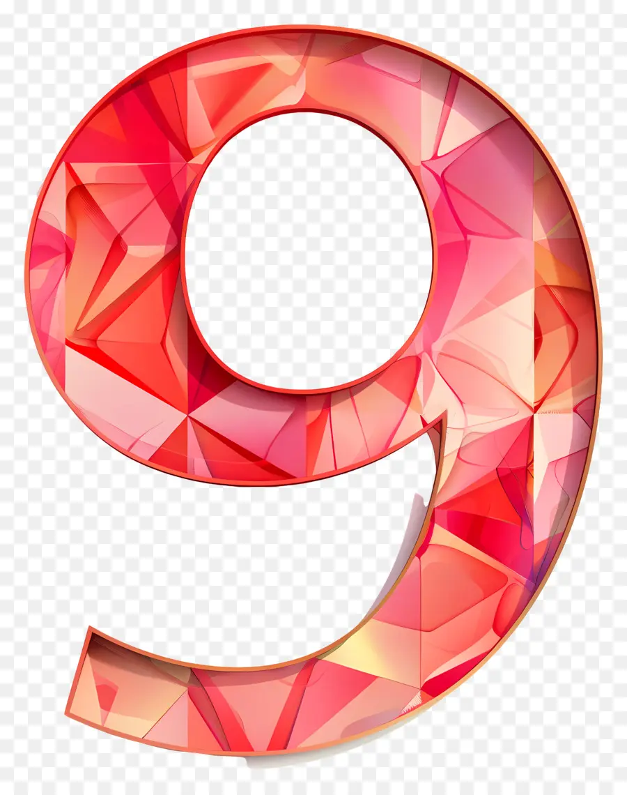 Numero 9，Número Rojo 9 PNG