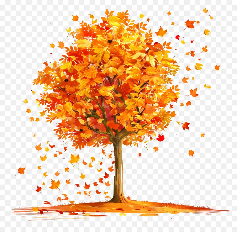 árbol De Otoño，La Caída De Las Hojas PNG