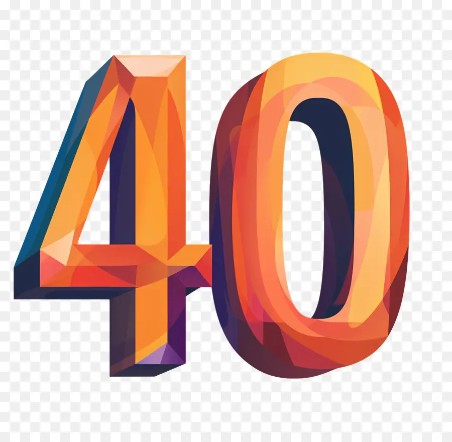 Número 40，Diseño Geométrico PNG