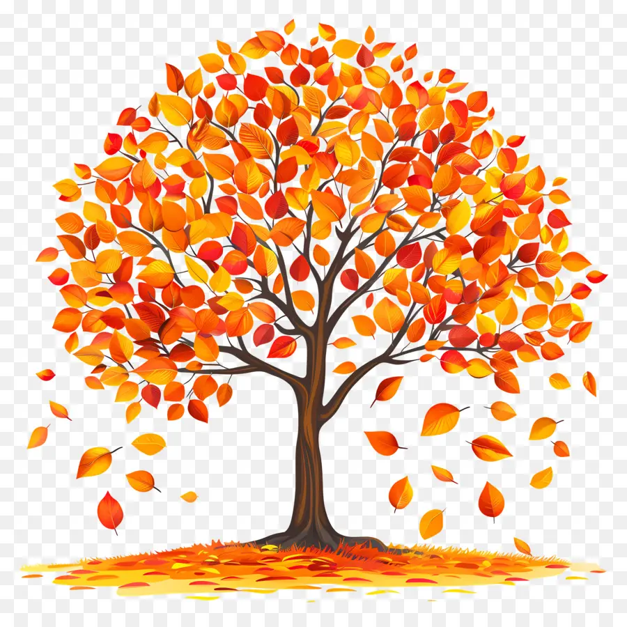 árbol De Otoño，La Caída De Las Hojas PNG