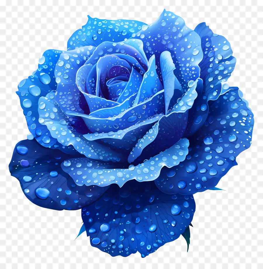 Rosa Azul，Las Gotas De Agua PNG