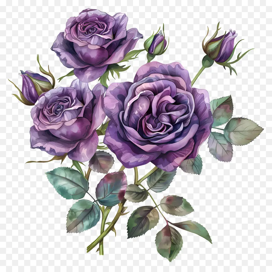 Rose Bouquet，Las Rosas De Color Púrpura PNG