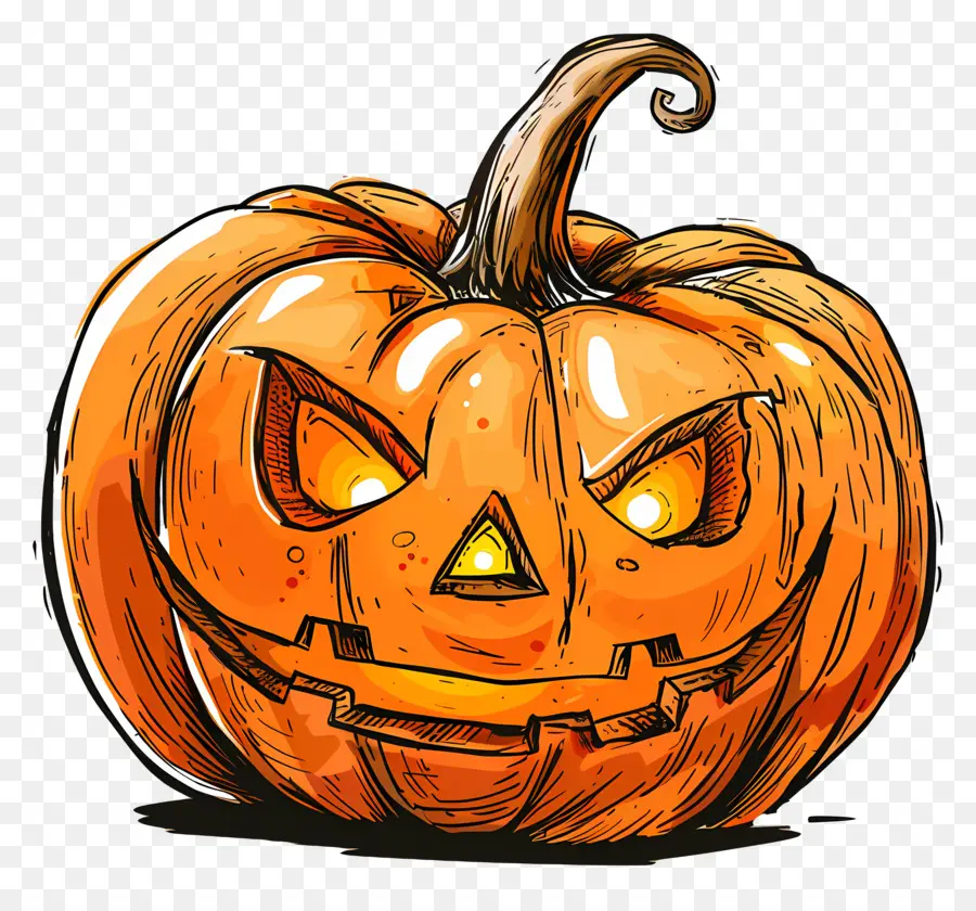 La Calabaza De Halloween，Tallado De Calabaza PNG