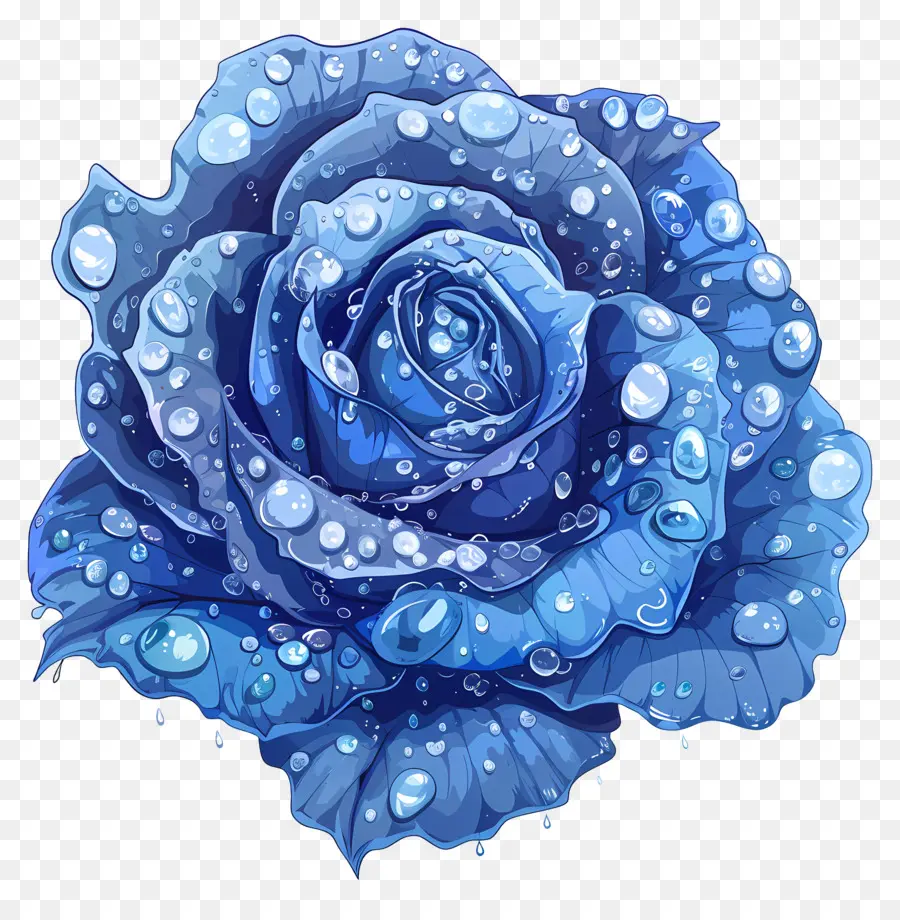 Rosa Azul，Las Gotas De Agua PNG