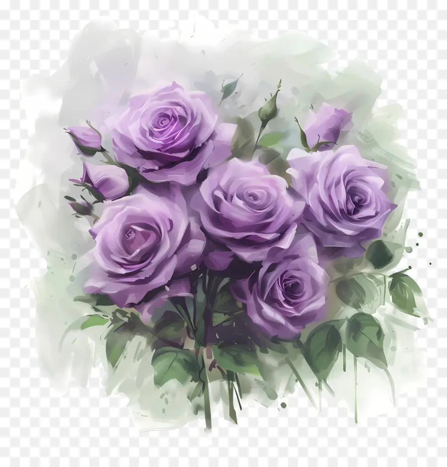 Rose Bouquet，Las Rosas De Color Púrpura PNG