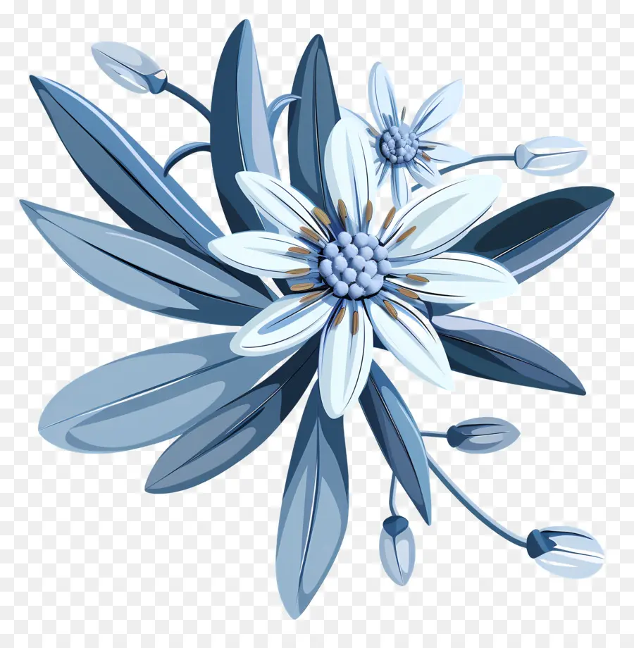 Flor De Invierno，Flor Azul PNG