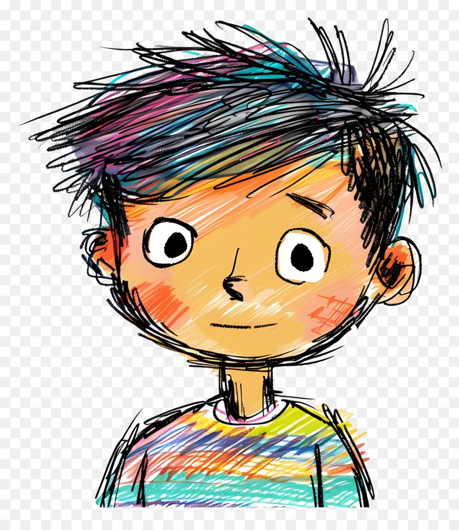 Niño De Dibujos Animados，Chico Colorido PNG