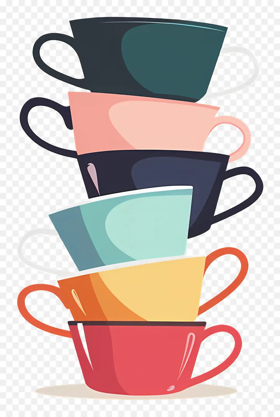 Pila De Tazas，Tazas Coloridas PNG