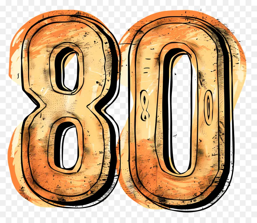 Número 80，Naranja PNG