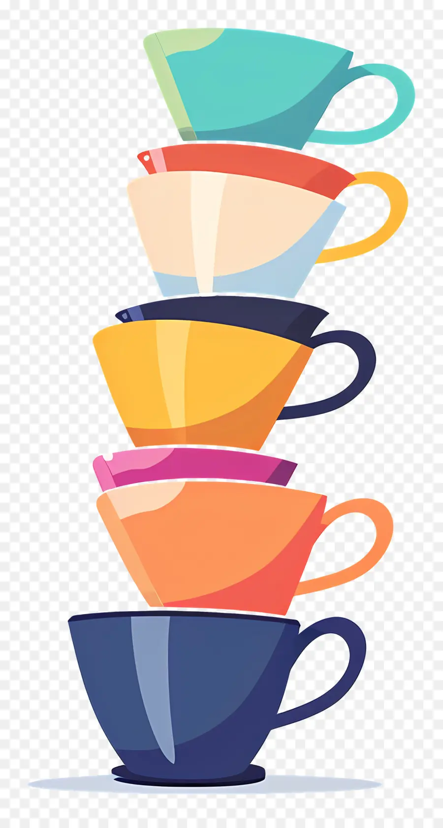 Pila De Tazas，Tazas Coloridas PNG