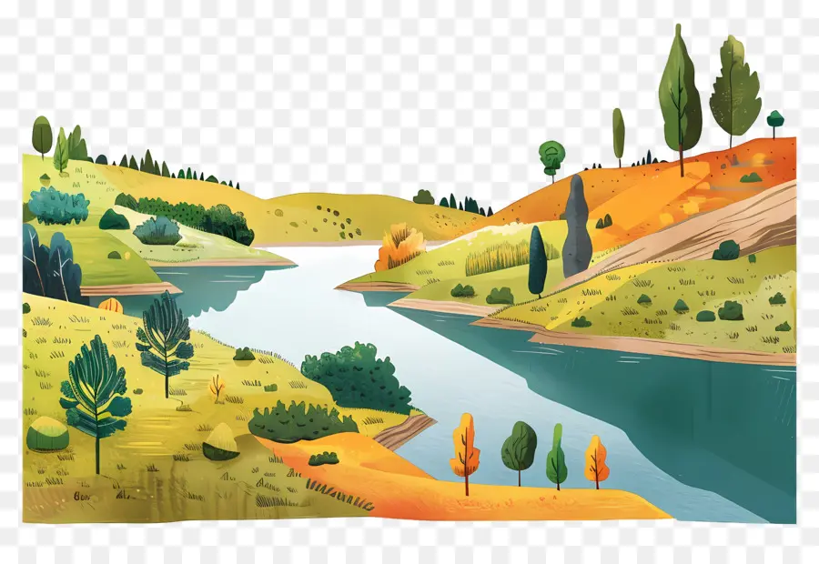 Paisaje Del Lago，La Pintura De Paisaje PNG