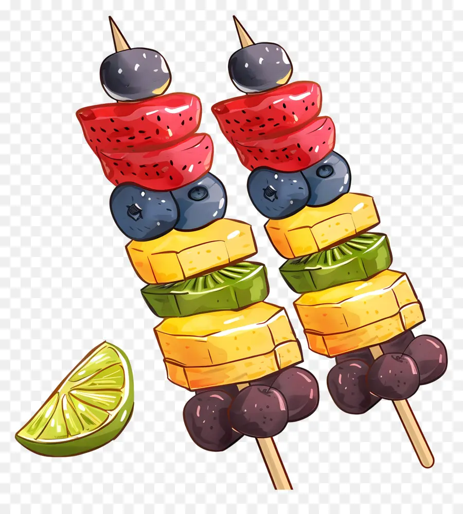 Brochetas De Fruta，Kebabs De Frutas PNG