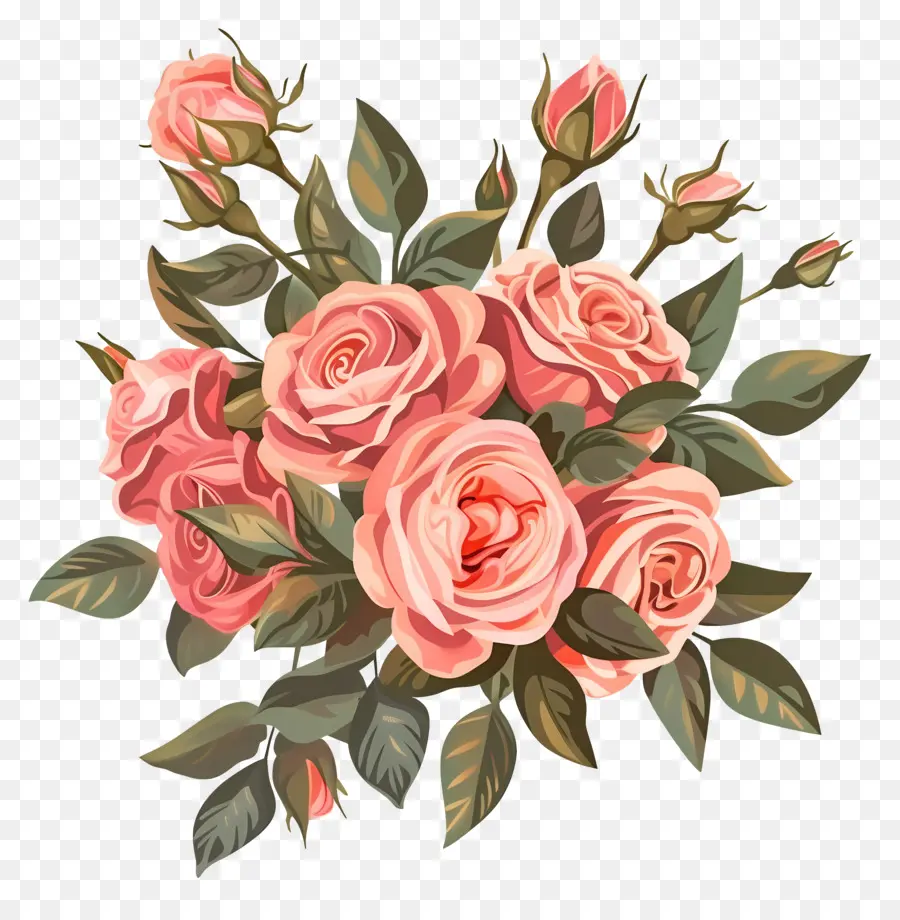 Rose Bouquet，Rosas De Color Rosa PNG