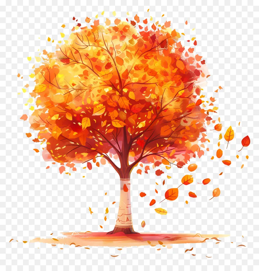 árbol De Otoño，La Caída De Las Hojas PNG