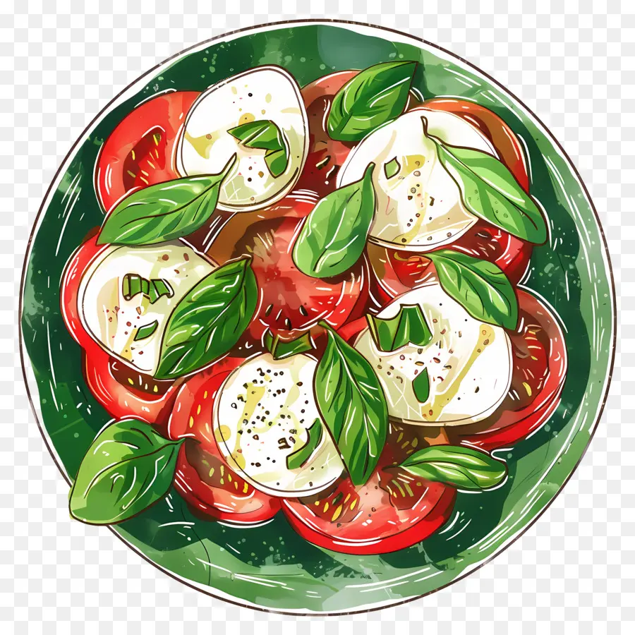 La Ensalada Caprese，Albahaca De Mozzarella De Tomate PNG