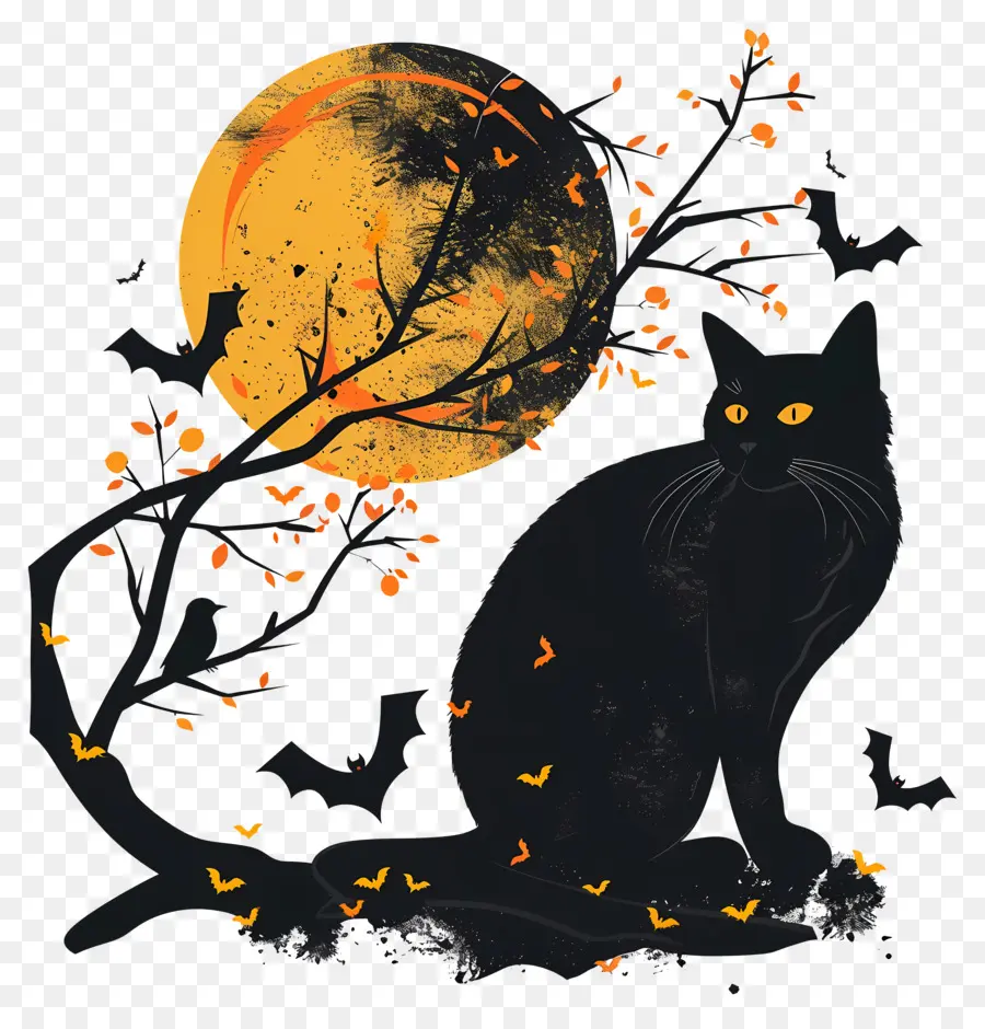 Gato De Halloween，Gato Negro PNG