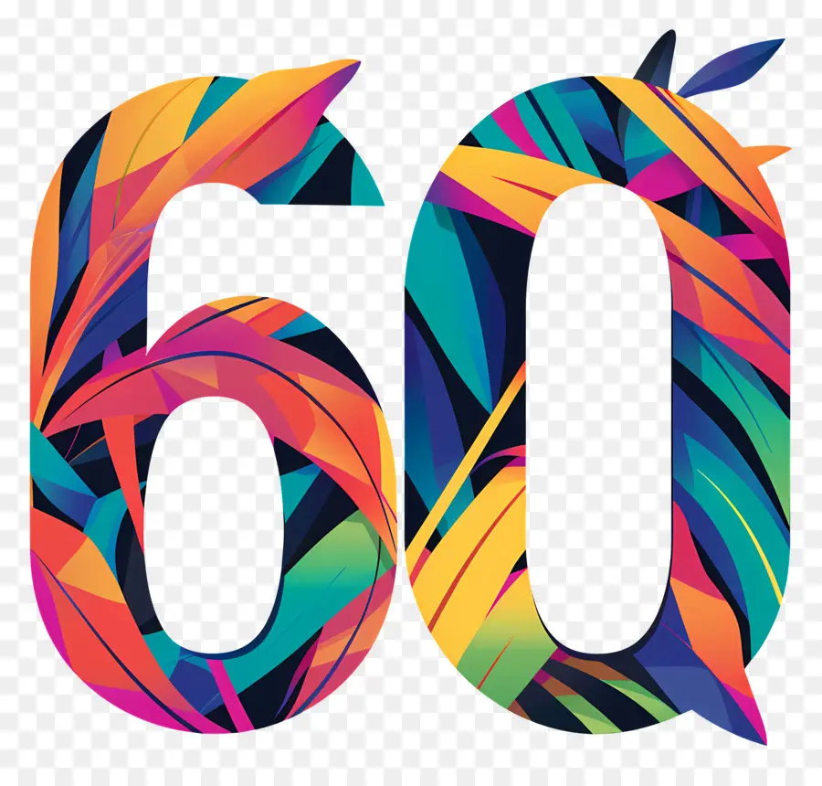 Número 60，Diseño Floral PNG