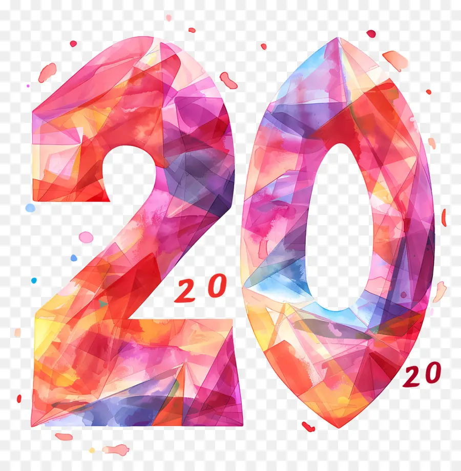 Número 20，Colorido PNG