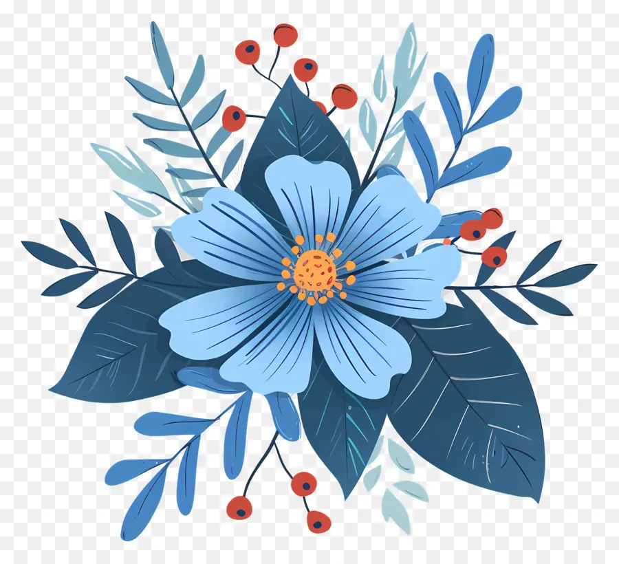 Flor De Invierno，Flor Azul PNG