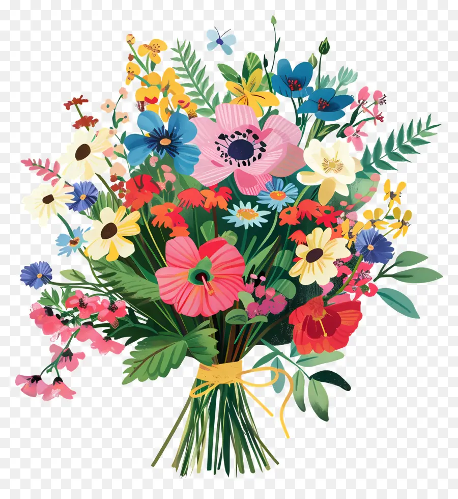 Ramo De Flores Atadas A Mano，Ramo PNG