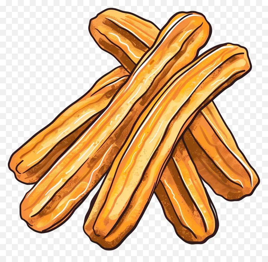 Churros，Papas Fritas Crujientes PNG