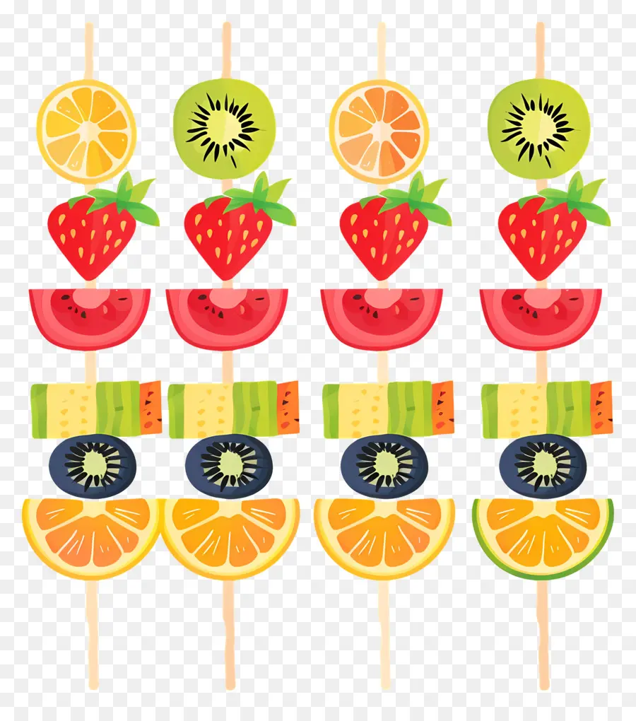 Brochetas De Fruta，Plato De Fruta PNG