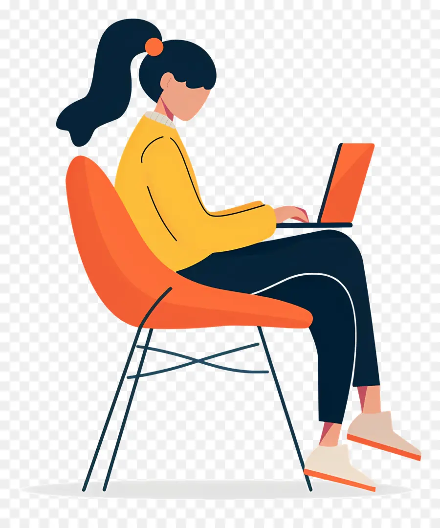 Mujer Que Trabaja，Trabajando En La Computadora Portátil PNG