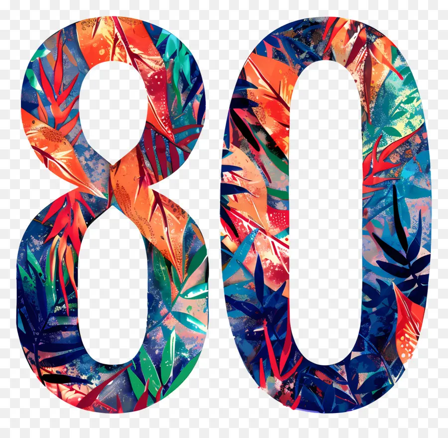 Número 80，Acuarela PNG