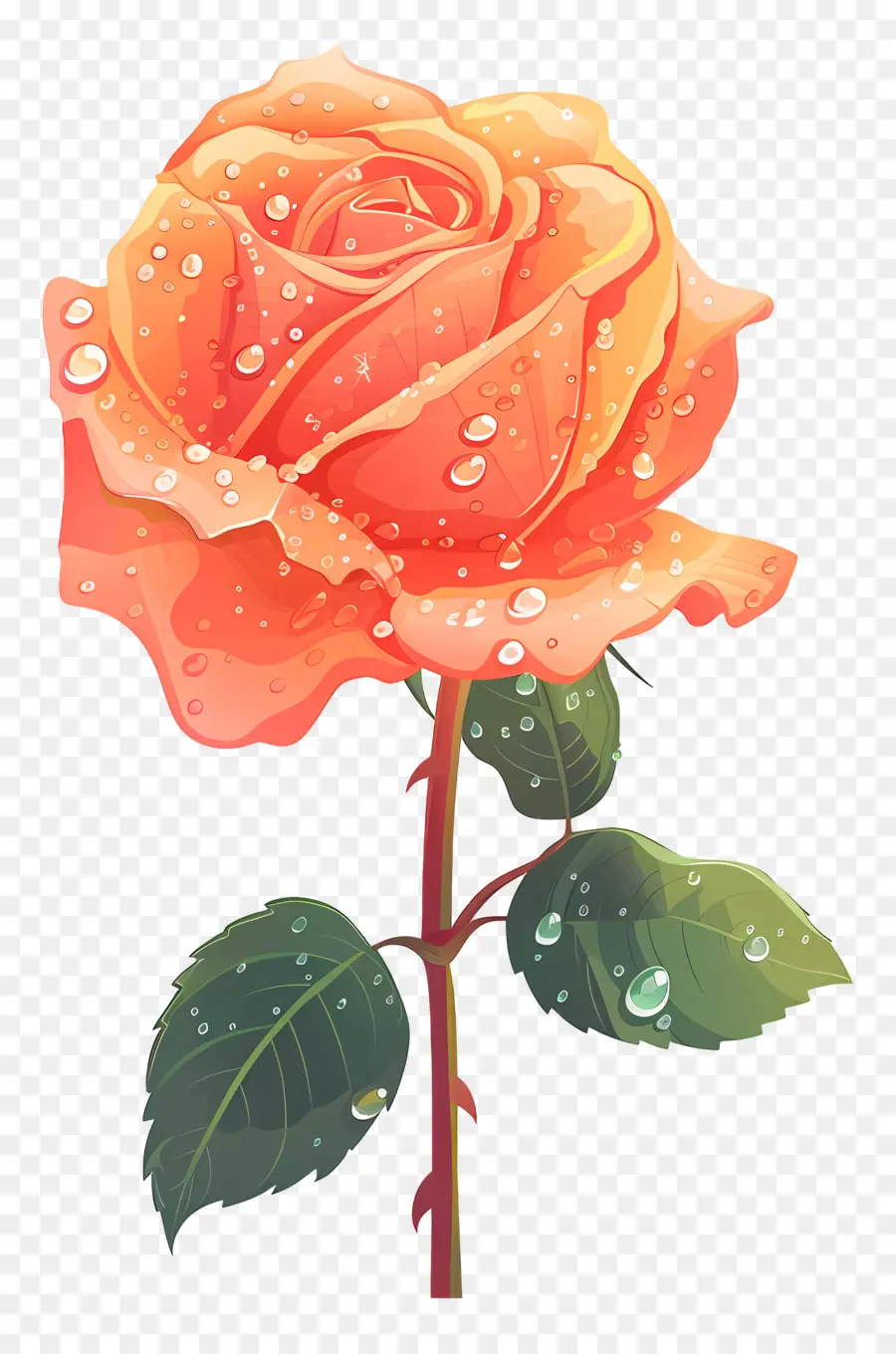 Rose Con Gotas De Rocío，Rosa PNG