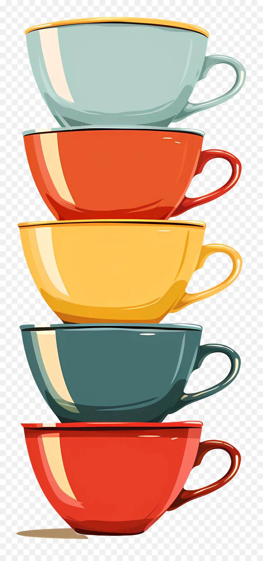 Pila De Tazas，Coloridas Tazas PNG