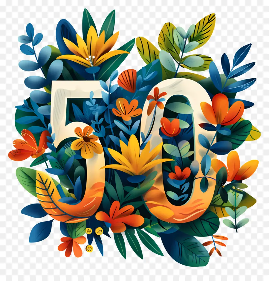 Número 50，50 Cumpleaños PNG