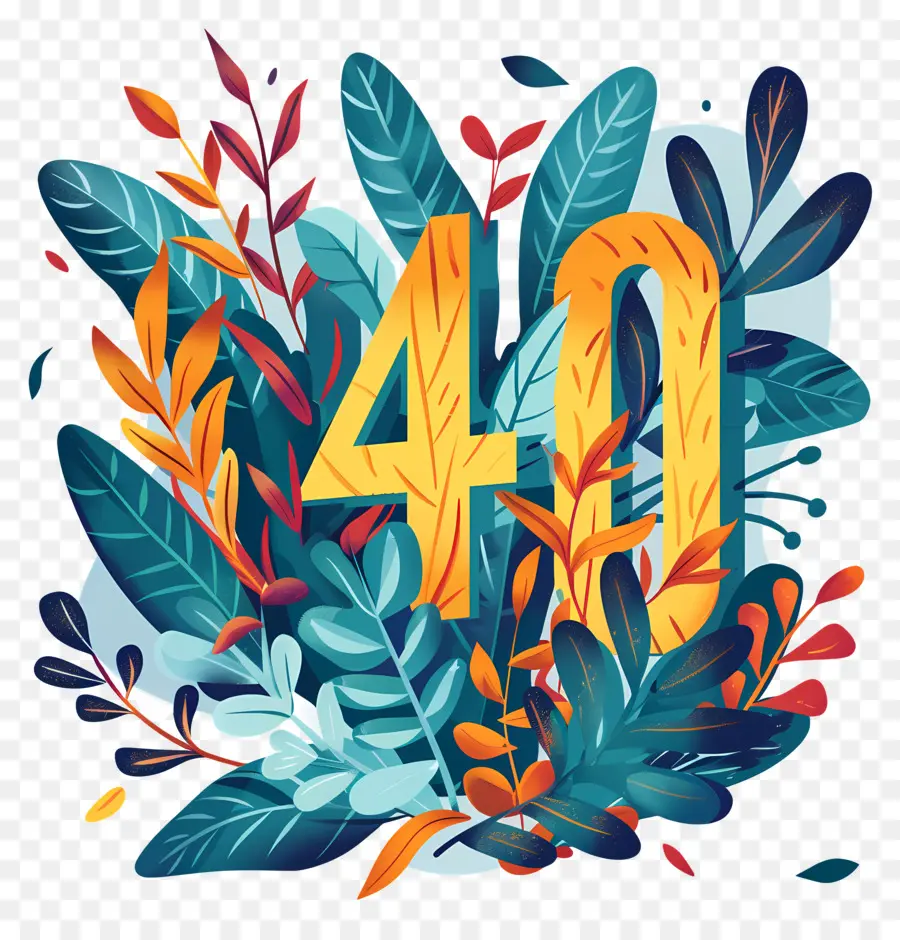 Número 40，40º De La Torta De Cumpleaños PNG