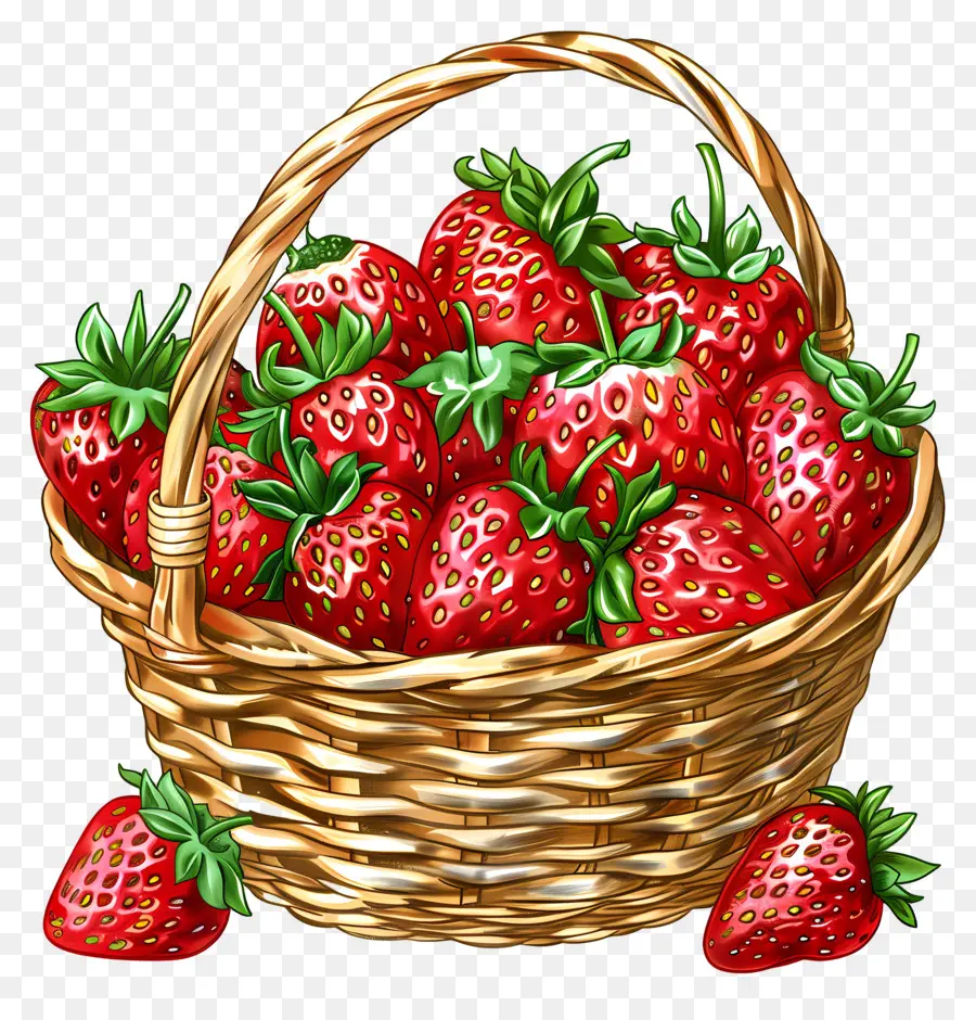 Canasta De Fresas，Fresas PNG