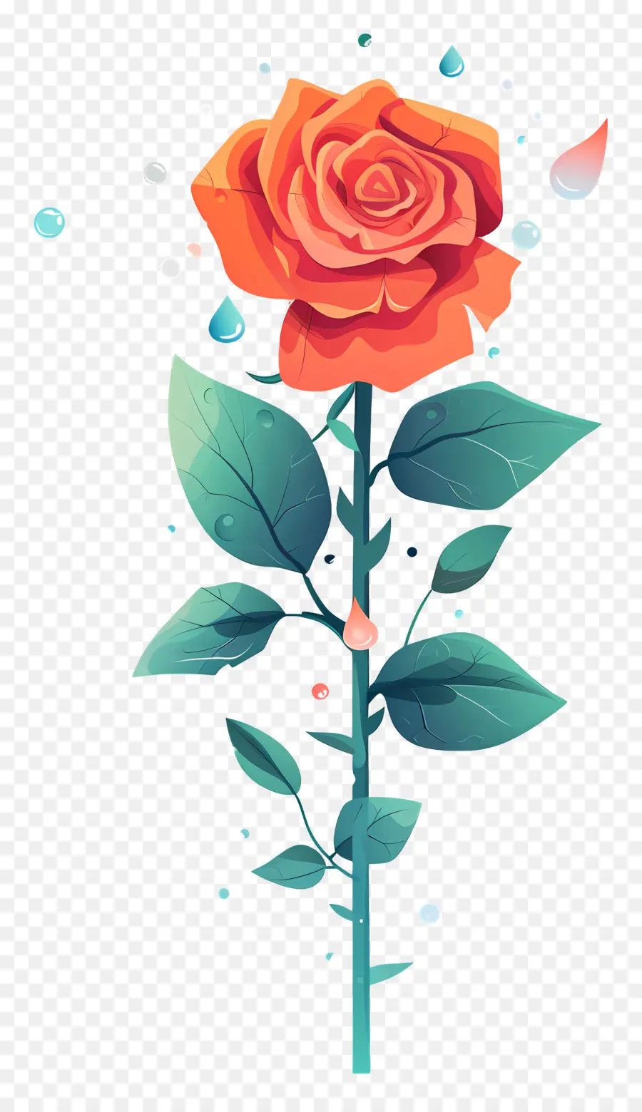 Rose Con Gotas De Rocío，Rosa PNG