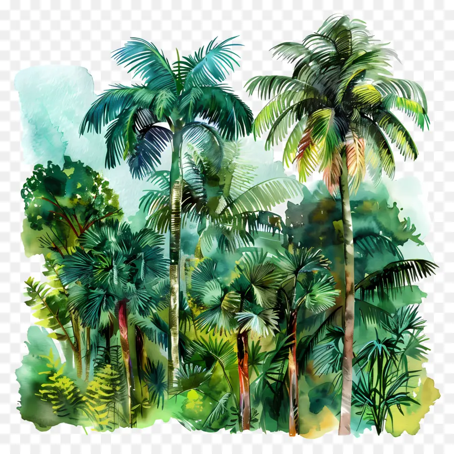 Bosque Tropical，Los árboles De Palma PNG